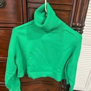 Zara green crop sweater